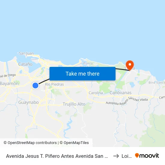Avenida Jesus T. Piñero Antes Avenida San Patricio to Loiza map