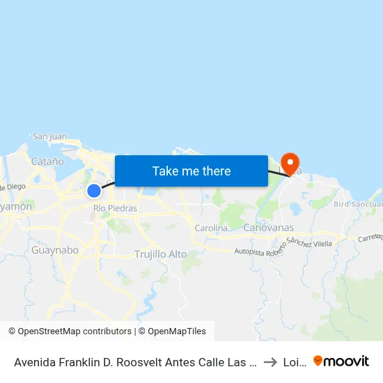 Avenida Franklin D. Roosvelt Antes Calle Las America to Loiza map