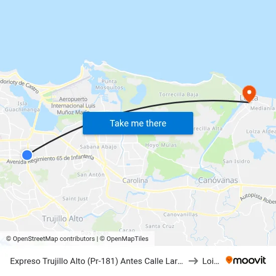 Expreso Trujillo Alto (Pr-181) Antes Calle Laredo to Loiza map