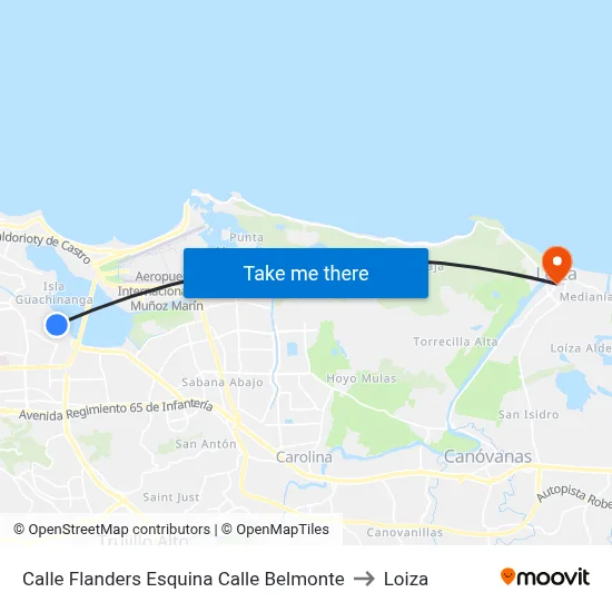 Calle Flanders Esquina Calle Belmonte to Loiza map