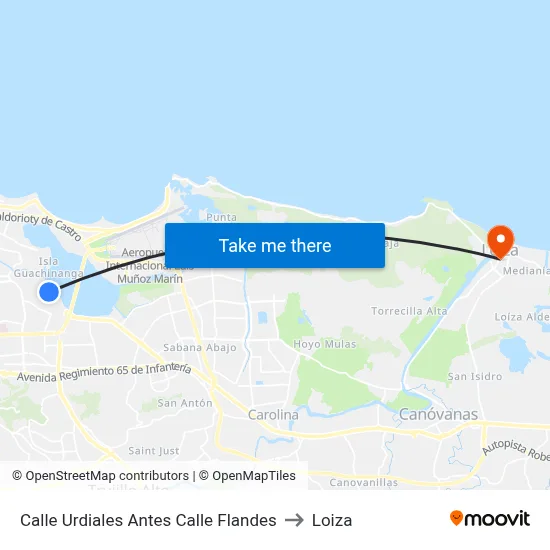 Calle Urdiales Antes Calle Flandes to Loiza map