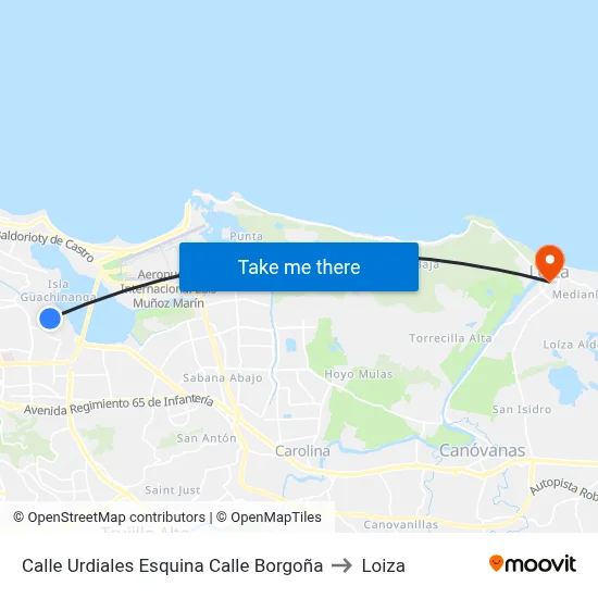 Calle Urdiales Esquina Calle Borgoña to Loiza map