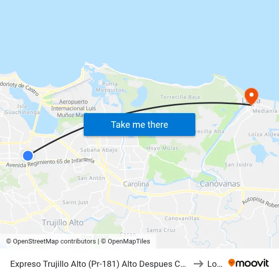 Expreso Trujillo Alto (Pr-181) Alto Despues Calle Almonte to Loiza map