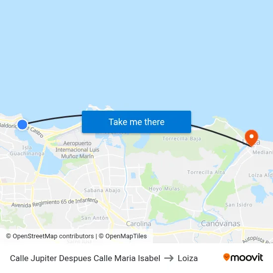 Calle Jupiter Despues Calle Maria Isabel to Loiza map