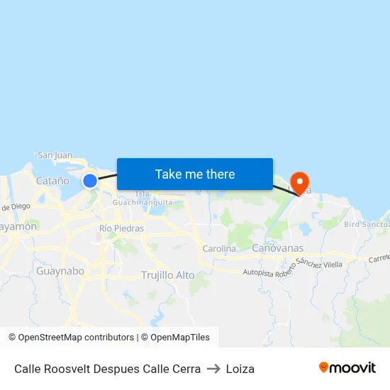 Calle Roosvelt Despues Calle Cerra to Loiza map