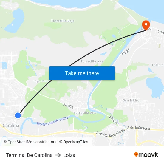 Terminal De Carolina to Loiza map