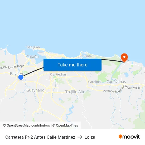 Carretera Pr-2 Antes Calle Martinez to Loiza map