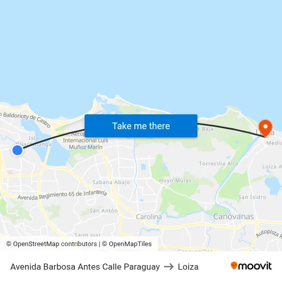 Avenida Barbosa Antes Calle Paraguay to Loiza map