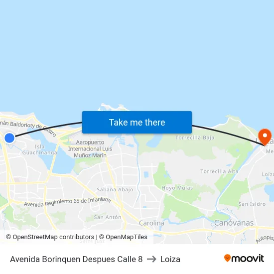 Avenida Borinquen Despues Calle 8 to Loiza map
