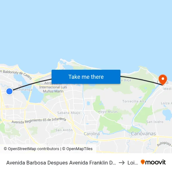 Avenida Barbosa Despues Avenida Franklin D. Roosvelt to Loiza map