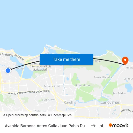 Avenida Barbosa Antes Calle Juan Pablo Duarte to Loiza map