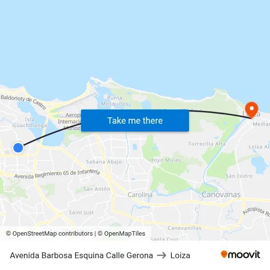 Avenida Barbosa Esquina Calle Gerona to Loiza map