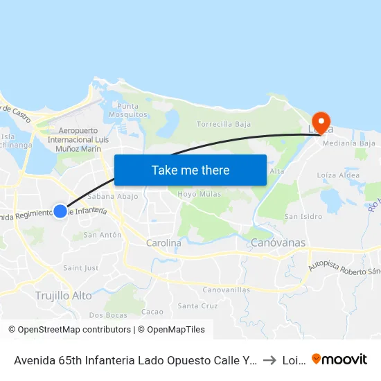 Avenida 65th Infanteria Lado Opuesto Calle Yaboa Real to Loiza map