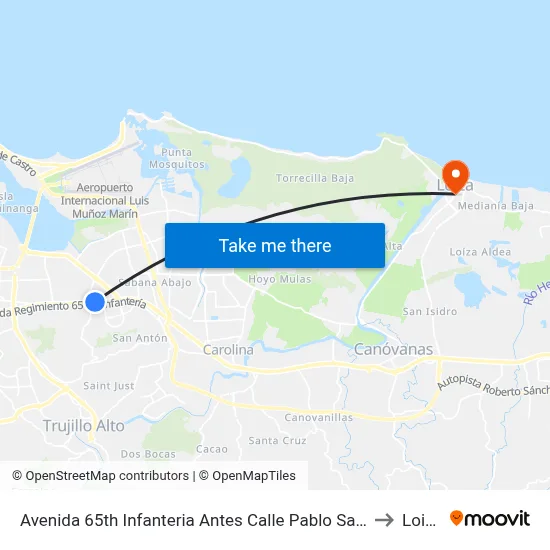 Avenida 65th Infanteria Antes Calle Pablo Saez to Loiza map