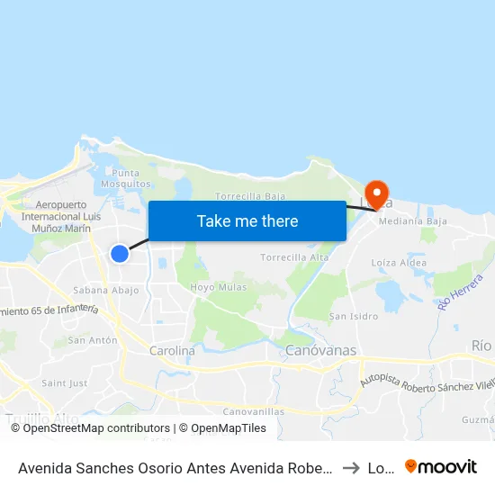 Avenida Sanches Osorio Antes Avenida Roberto S. Vilella to Loiza map