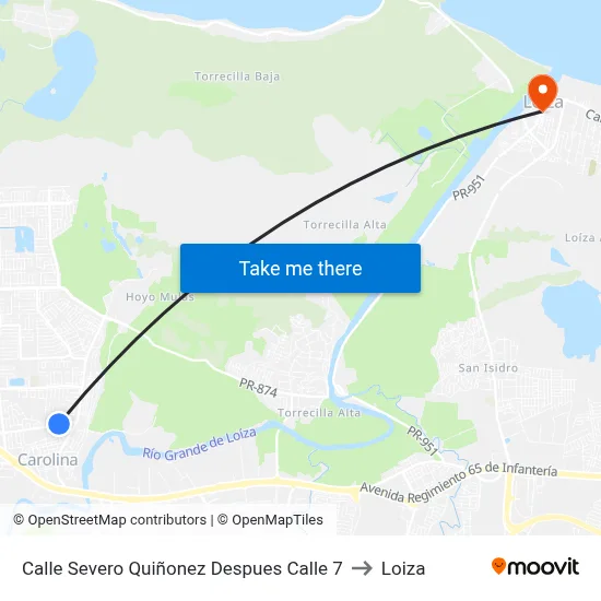 Calle Severo Quiñonez Despues Calle 7 to Loiza map
