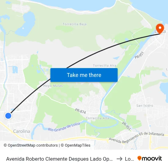 Avenida Roberto Clemente Despues Lado Opuesto Calle 6 to Loiza map