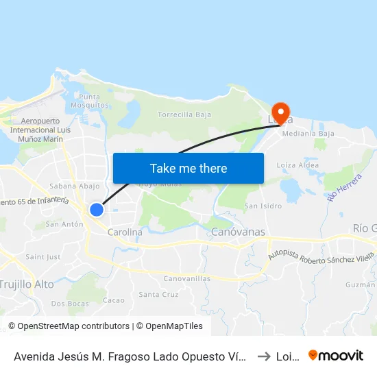 Avenida Jesús M. Fragoso Lado Opuesto Vía 48 to Loiza map