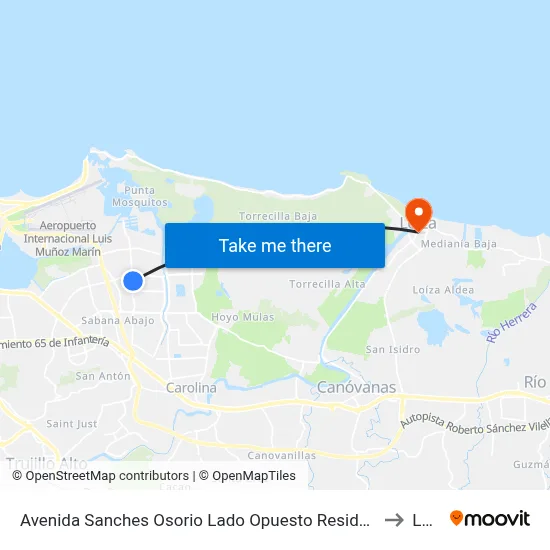 Avenida Sanches Osorio Lado Opuesto Residencial Torre Sabana to Loiza map