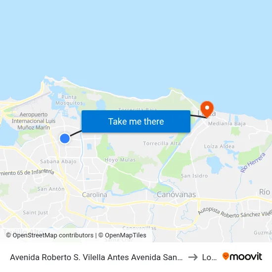 Avenida Roberto S. Vilella Antes Avenida Sanches Osorio to Loiza map