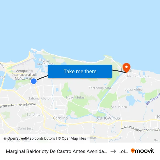 Marginal Baldorioty De Castro Antes Avenida Iturregui to Loiza map