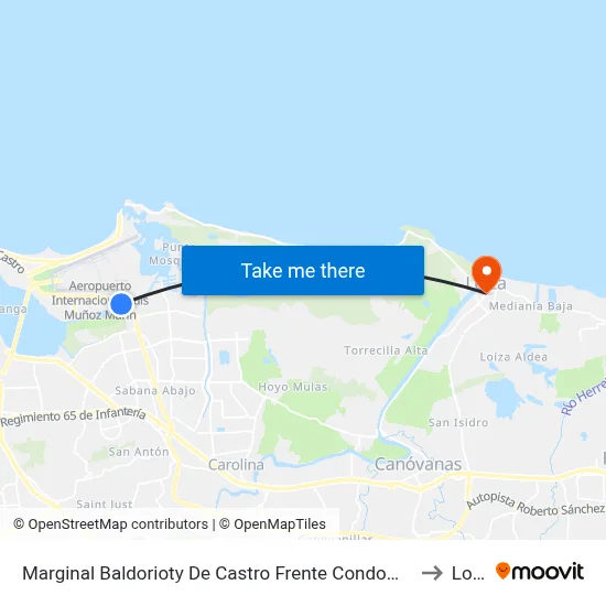 Marginal Baldorioty De Castro Frente Condominio Intersuite to Loiza map