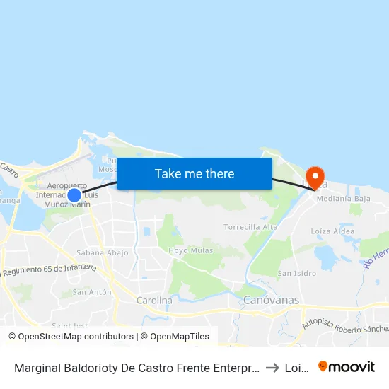 Marginal Baldorioty De Castro Frente Enterprice to Loiza map