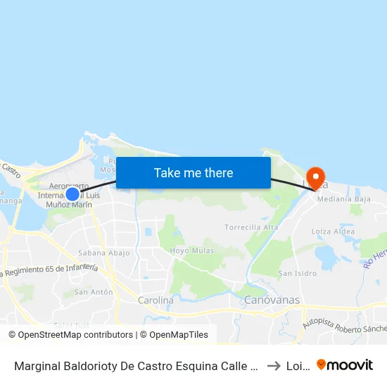 Marginal Baldorioty De Castro Esquina Calle Joaquina to Loiza map
