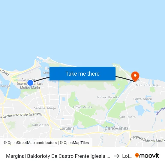 Marginal Baldorioty De Castro Frente Iglesia Metodista to Loiza map