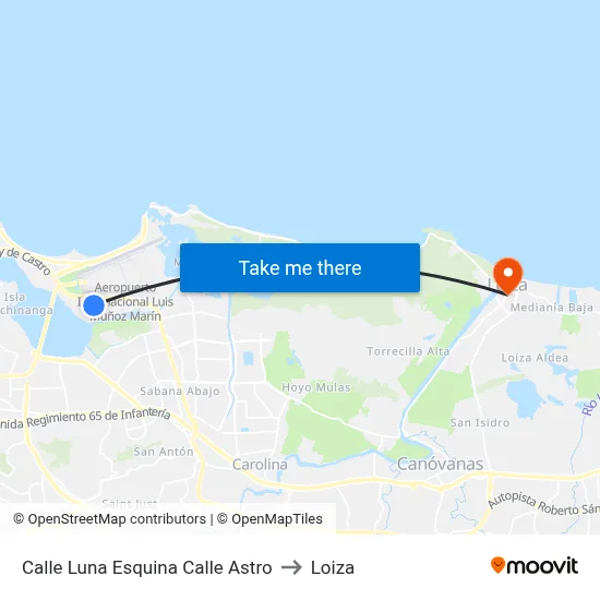 Calle Luna Esquina Calle Astro to Loiza map