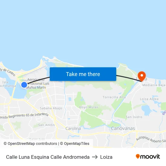 Calle Luna Esquina Calle Andromeda to Loiza map