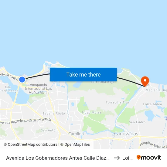 Avenida Los Gobernadores Antes Calle Diazway to Loiza map