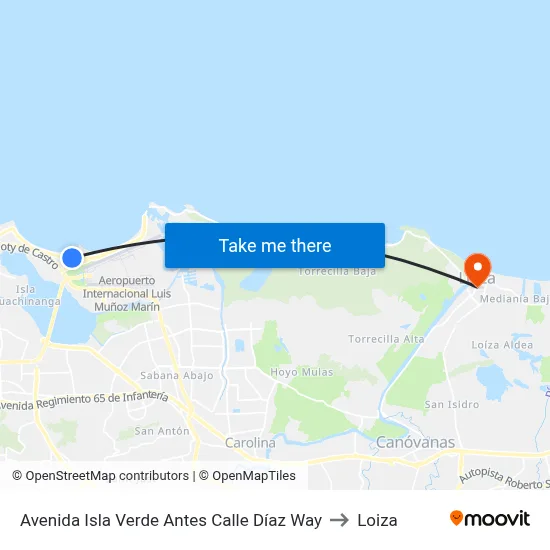 Avenida Isla Verde Antes Calle Díaz Way to Loiza map