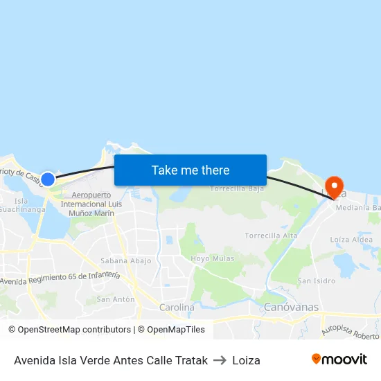 Avenida Isla Verde Antes Calle Tratak to Loiza map