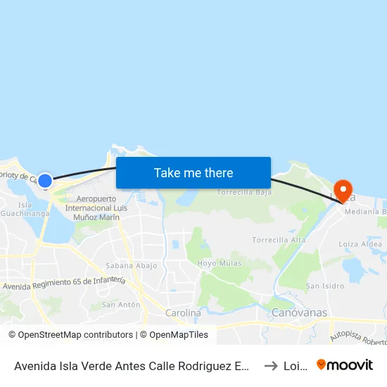 Avenida Isla Verde Antes Calle Rodriguez Emma to Loiza map