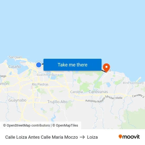 Calle Loiza Antes Calle María Moczo to Loiza map