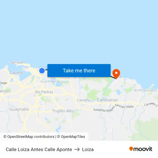Calle Loiza Antes Calle Aponte to Loiza map