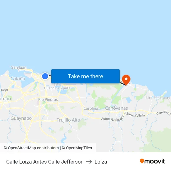 Calle Loiza Antes Calle Jefferson to Loiza map