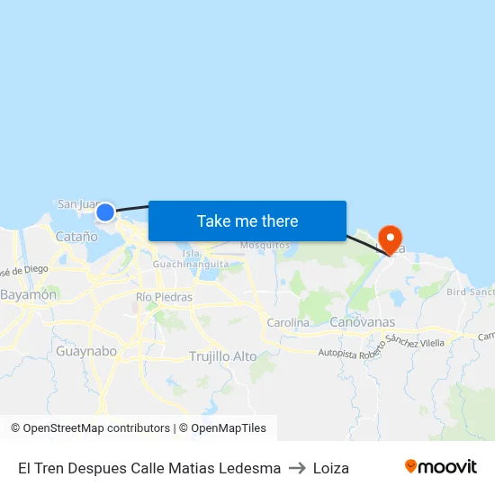 El Tren Despues Calle Matias Ledesma to Loiza map