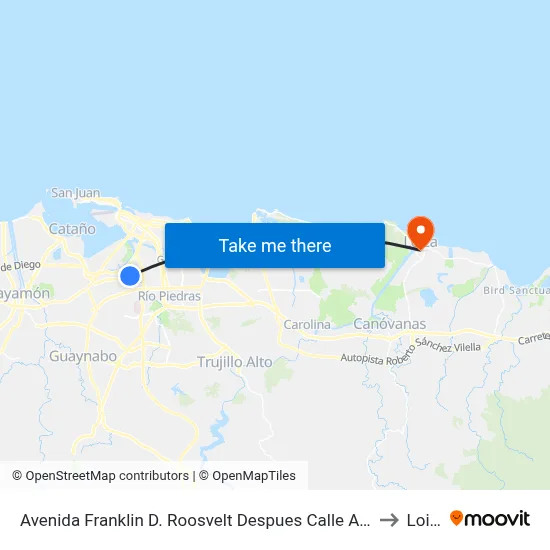 Avenida Franklin D. Roosvelt Despues Calle Andalucia to Loiza map