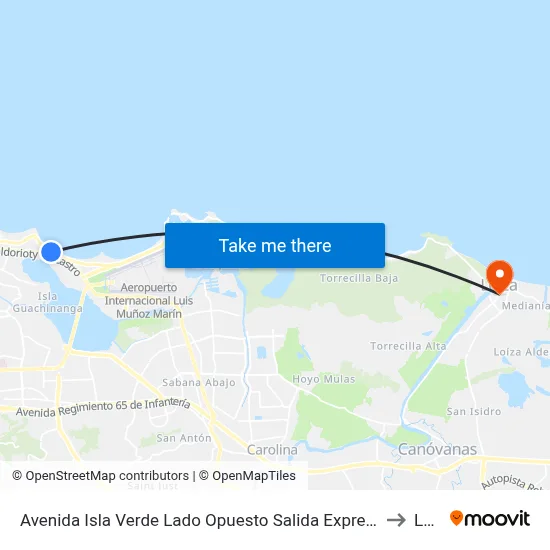 Avenida Isla Verde Lado Opuesto Salida Expreso Baldorioty De Castro to Loiza map
