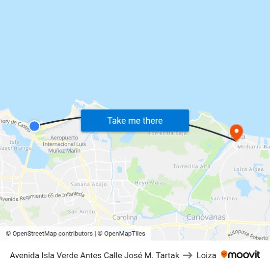 Avenida Isla Verde Antes Calle José M. Tartak to Loiza map