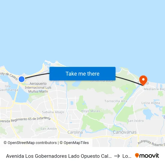 Avenida Los Gobernadores Lado Opuesto Calle Diazway to Loiza map