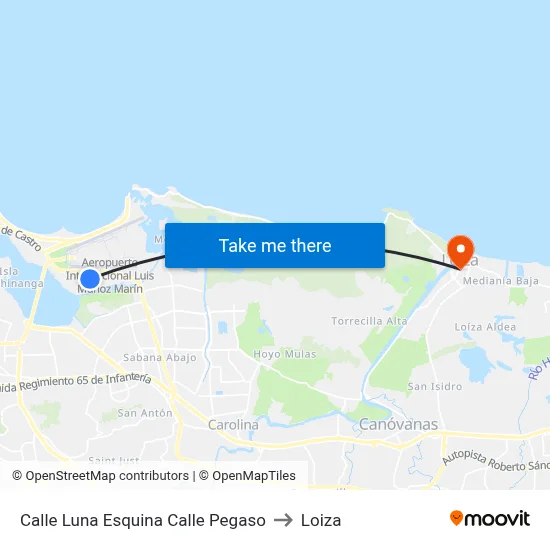 Calle Luna Esquina Calle Pegaso to Loiza map