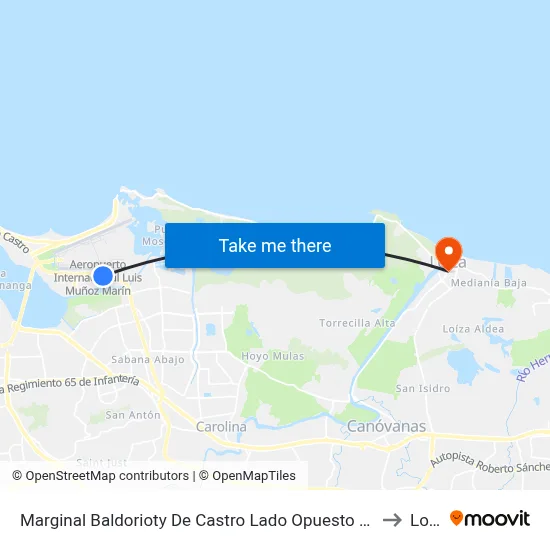 Marginal Baldorioty De Castro Lado Opuesto Calle Joaquina to Loiza map