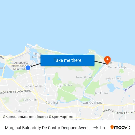 Marginal Baldorioty De Castro Despues Avenida Santana to Loiza map