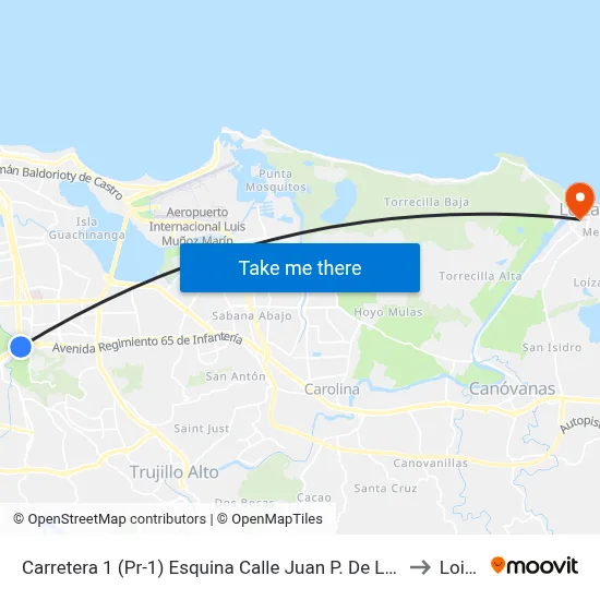 Carretera 1 (Pr-1) Esquina Calle Juan P. De Leon to Loiza map