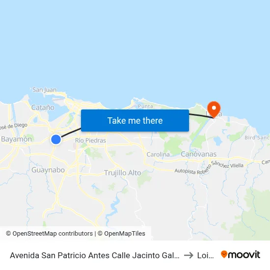 Avenida San Patricio Antes Calle Jacinto Galib to Loiza map