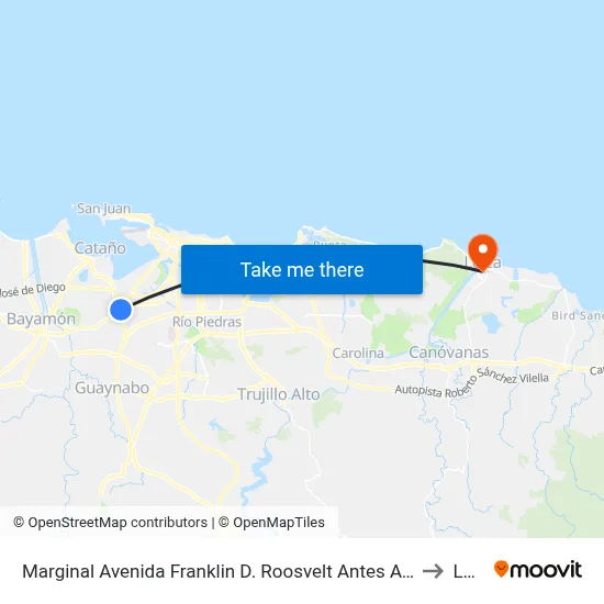Marginal Avenida Franklin D. Roosvelt Antes Avenida San Patricio to Loiza map