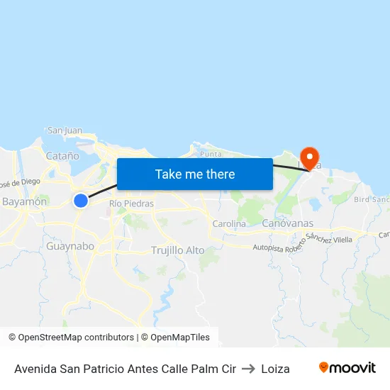 Avenida San Patricio Antes Calle Palm Cir to Loiza map